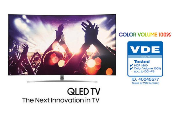 Samsung QLED TV 100 Percent Color Volume VDE Certification