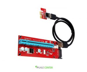 Riser cable 006 Sabzcenter 07 رایزر گرافیک Riser تبدیل PCIe 1X به 16X با رابط کابل USB 3.0 برند Riser مدل 006