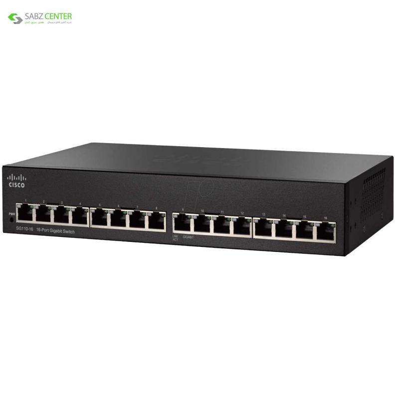 سوئیچ 16 پورت سیسکو مدلSG110-16 Cisco SG110-16 16Port Switch - 0