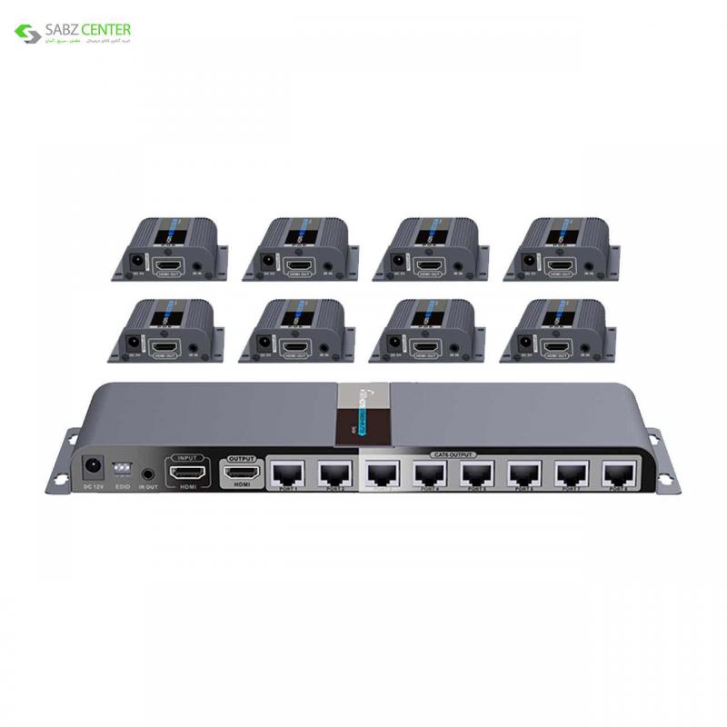 توسعه دهنده و تکرارکننده 1 به 8 HDMI لنکنگ مدل LKV718PRO Lenkeng LKV718PRO 1 to 8 HDMI Extender And Splitter - 0