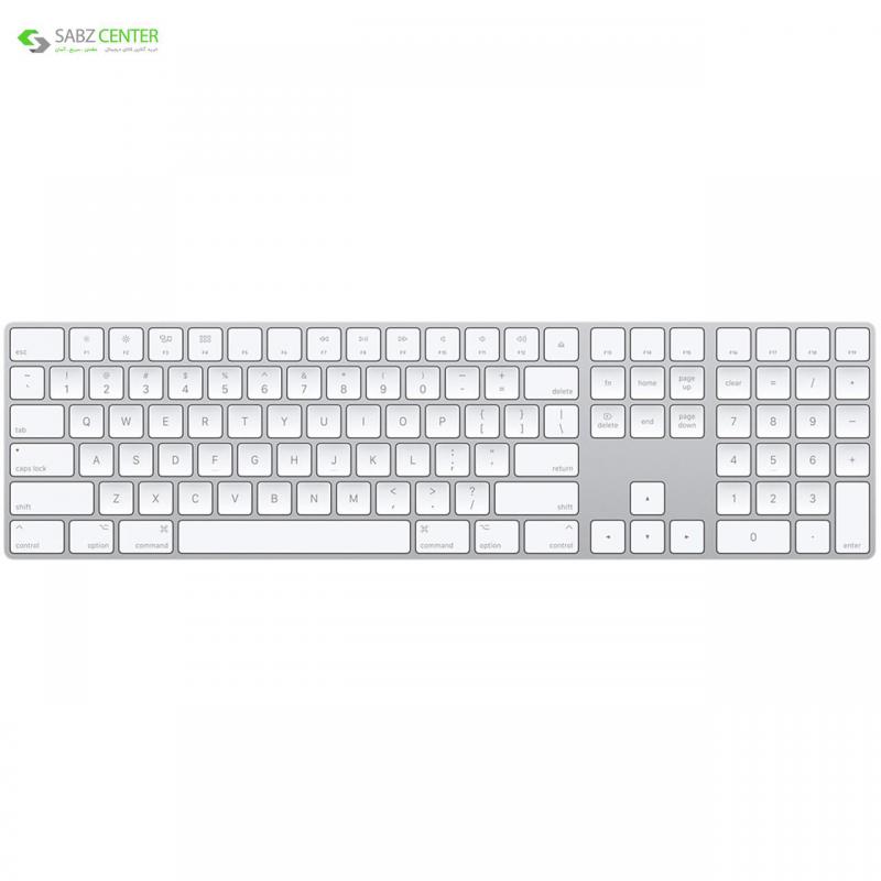 کیبورد بی سیم اپل مدل Magic Keyboard with Numeric Keypad - US English - 0