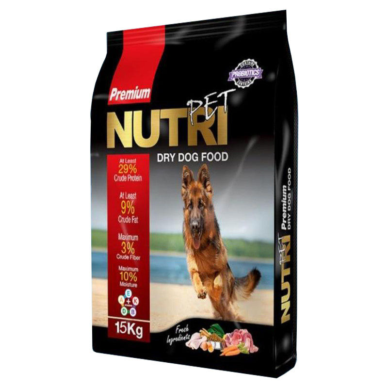168843غذای خشک پروبیوتیک سگ نوتری پت مدل NUTRI PET Premium 29 Percent وزن 15 کیلوگرم