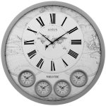 ساعت ديواری چوبی چند زمانه لوتوس کد WT-ELLA-90901-GRAY&BR سایز 100cm سانتیمتر